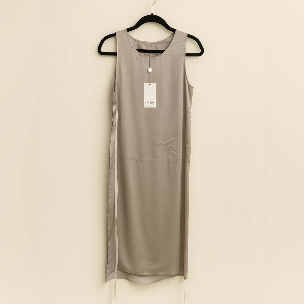 MM6 Maison Margiela Satin Dress in Greige